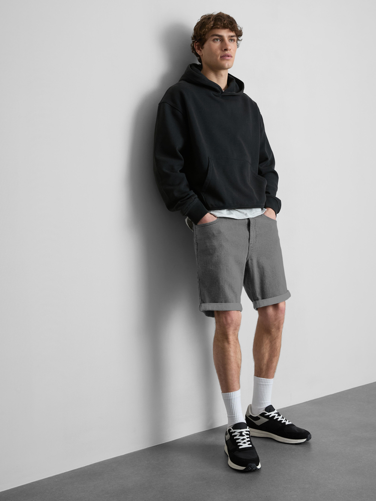 Mid-Rise Slim Denim Shorts